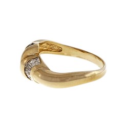 Estate By Pass Tapered Baguette Diamond Sapphire Ring