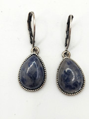 Nine West Vintage America Earrings Dangle Pierced Sodalite Leverback 1.25″ Blue