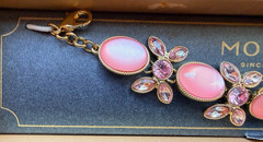Monet Bracelet With Bold Pink Stones & Pink Crystals (NIB)
