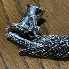 VTG Signed TORTOLANI SILVER Tone FALCON Hawk FALCONRY Pin BROOCH