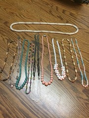 19 Vintage Beaded Necklaces & Bracelets- Lot 1 (Various Styles, Colors & Clasps)