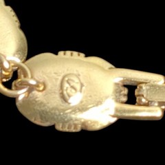 Vintage Signed Gold & Silver Tone Chain Tennis Bracelet 7.5″