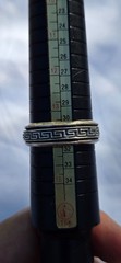 Vintage Men’s 925 Sterling Silver Greek Key Fidget Spinner Band Ring US Size 14