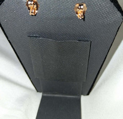 VINTAGE RETRO STYLE 18kt GOLD PLATED & CZ DANGLE PIERCED EARRINGS