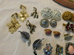 Vintage Earrings Large Lot WEISS CORO COVENTRY MONET Rhinestones 16 Pairs