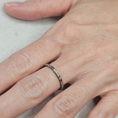 Antique 1934 Ostby Barton 14K White Gold Art Deco Wedding Band Engraved Sz 6