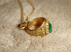 Vintage Avon 79 Charm Pendant and Unbranded 1979 Mini Senior Class Ring Pendant
