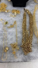 Nice Grouping of Vintage Silver and Gold Toned Necklaces good overall condition