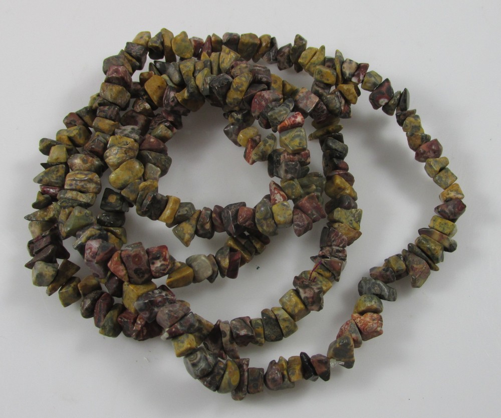 Vintage Unpolished Nugget Irregular Shaped Stone Quartz Browns Beaded Necklace