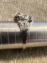 Vintage Lion Head Ring Sterling Silver King of The Jungle Brutalist Size 11.75