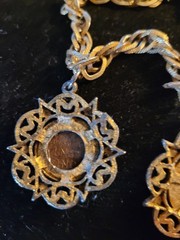 Vintage Lisnef Gold Tone Coin Necklace 10 Inches Long Jewelry Mercury Dime Wheat