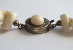 116g 30in VINTAGE ANGEL SKIN CORAL GRADUATED BRANCH BEAD NECKLACE SILVER CLASP