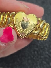 1930s American Queen Pitman And Keller Locket And Bracelet Set Gold Filled