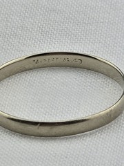 Vintage 14K white gold BAND Wedding Thumb Ring 2.5 mm Stack sz 11.25