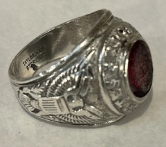 Vintage Taylor Maid Sterling Silver U.S. Army Military Ring –Red Stone **Read**
