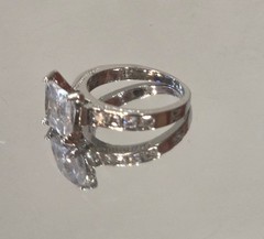 VINTAGE-RETRO Engagement/Wedding/Anniversary 925 Silver Solitaire Ring sz 6