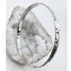 Vintage Taxco Mexico Sterling Silver Star Bangle Bracelet Textured Celestial