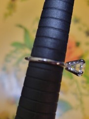 VTG Estate Uncas Mfg Co. Silver Tone Solitaire Cocktail Engagement Ring size 6