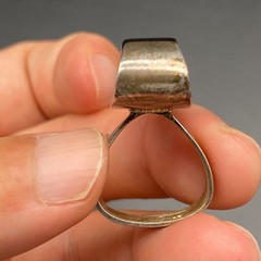 Vintage Modernist Tiger Eye Sterling Silver Dimensional Ring Size 5.25