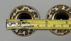 Vtg 80s Leopard Print Cabochon Faux Stone Center Gold Tone 1.5″ Clip On Earrings