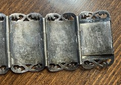 Vintage Siam Niello Sterling Silver Panel Bracelet Thailand 42 Grams