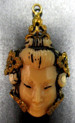 Asian Princess Celluoid Vintage Pendant