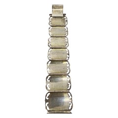 Siam Sterling 925 Nielloware Bracelet Thai Dancer Goddess Panel Link 1940s