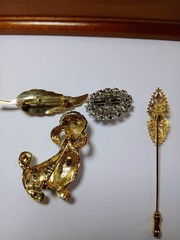 Jewelry Trinket Hinged Box W/ 8 Piece Jewelry Lot Vintage Modern Costume