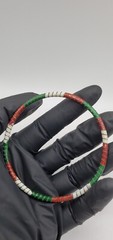 Vintage Red, White and Green Cloisonné 9.5″ round Bracelet