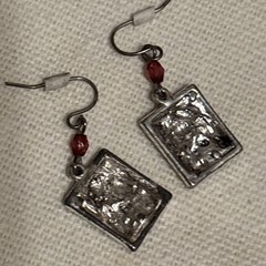 Vintage Necklace Pendant Earring Set Art Enamel 1990-2000’s “Dating Girl”