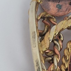 Mixed Metal Scarf Slide by Carreon Gemstone Copper Boho Gaudy