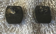 Vintage earrings rectangular white mother of pearl inlay 925 Silver