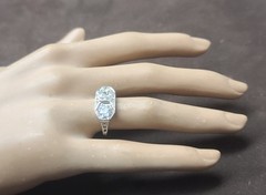 2.30ct. Platinum Vintage Filigree Engagement Ring Natural Old Euro Cut 1920’s