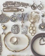 Vintage Waxing Poetic Sterling Silver/Brass Charms Heart Love