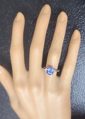 Vintage 14k White Gold Engagement Ring 2.70ct.Natural Blue Sapphire Cushion GIA