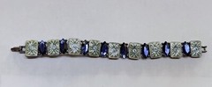 VTG Lauren Conrad Bracelet Blue Green Enamel Panel Retro Mod Bling Estate