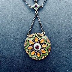 Vintage Nina Ricci Boho Chic Necklace 22″ Y-Drop and Earrings Set Celestial