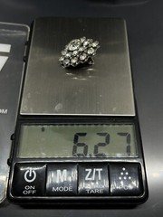 Vintage READ Clear Crystals Rhinestones Prongs SilverTone Clip On Earrings 1”