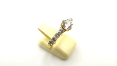 18K Gold Plated CZ Pave Ring Cubic Zirconia Bridal Engagement Wedding Size 7.5