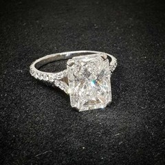 Antique Vintage Art Deco 3.20 Ct Radiant Cut Diamond Engagement Ring 925 Silver