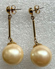Lot of 4 Vintage Faux Pearl Gold Tone Pierced Earrings 1950s-1960s