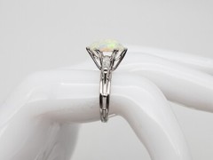Vintage 1940s $5000 2.30ct Lightning Ridge OPAL Marquis Diamond Platinum Ring