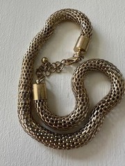Vintage Chunky Link Mesh Chain Collar Necklace 16-18 ” Adjustable