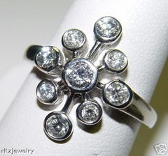 Vintage Natural Diamond Cocktail Ring 0.80CT(Est). 14K gold S-7.25