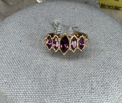 Vintage AVON Marquise Purple Amethyst Ring Size 9.75 Gold Plated Fashion