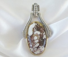 Huge Sterling Silver 925 White Horse Cable Joya Judy Crowell Enhancer Pendant