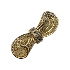 Vintage Gold Vermeil Sterling Germany Art Deco Markasite Filagree Scroll Brooch
