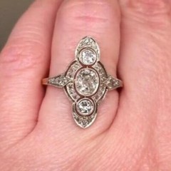 Art Deco Antique 2.90Ct White Diamond Vintage Engagement Ring 14K Yellow Gold FN