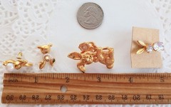 🐰 Lot #1 Vintage Now Bunny Rabbit Pin Brooch Earrings Marvella Avon Rhinestone