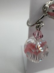 2 Pairs Pink AB Aurora Borealis Crystal Dangle Drop Clip-on Earrings Vtg